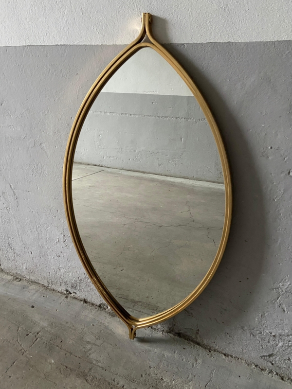 Mid-Century Modern Italian Gilt Metal Wall Mirror