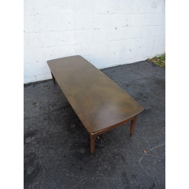 Mid Century Modern Narrow Wooden Coffee Table