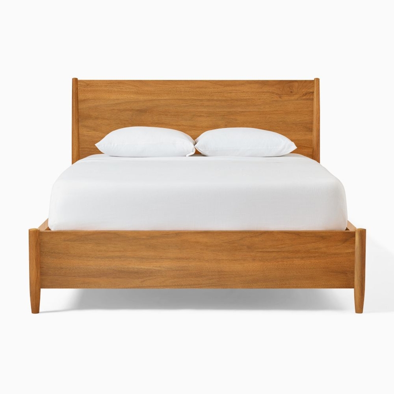 Mid-Century Modern Solid Wood Storage Bed