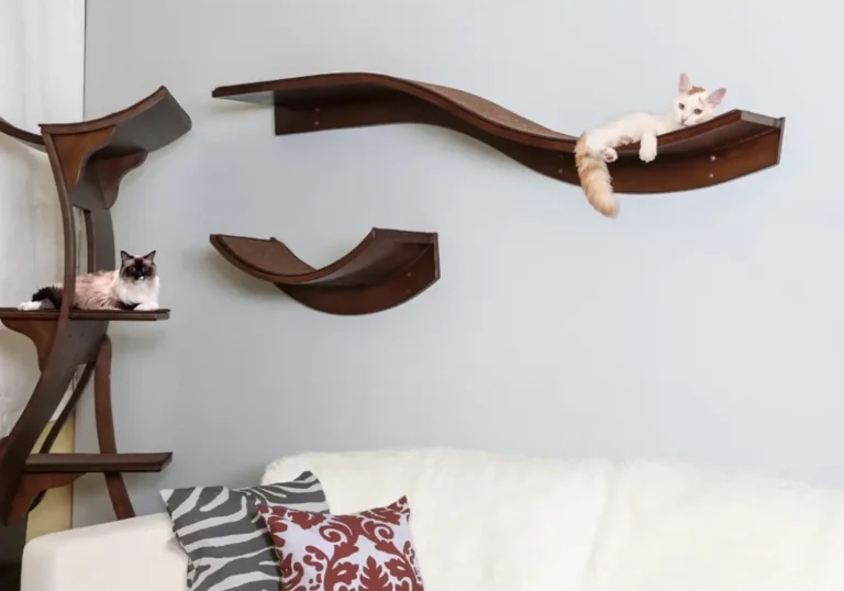 Mid-Century Modern Wall-Mounted Cat Furniture Design