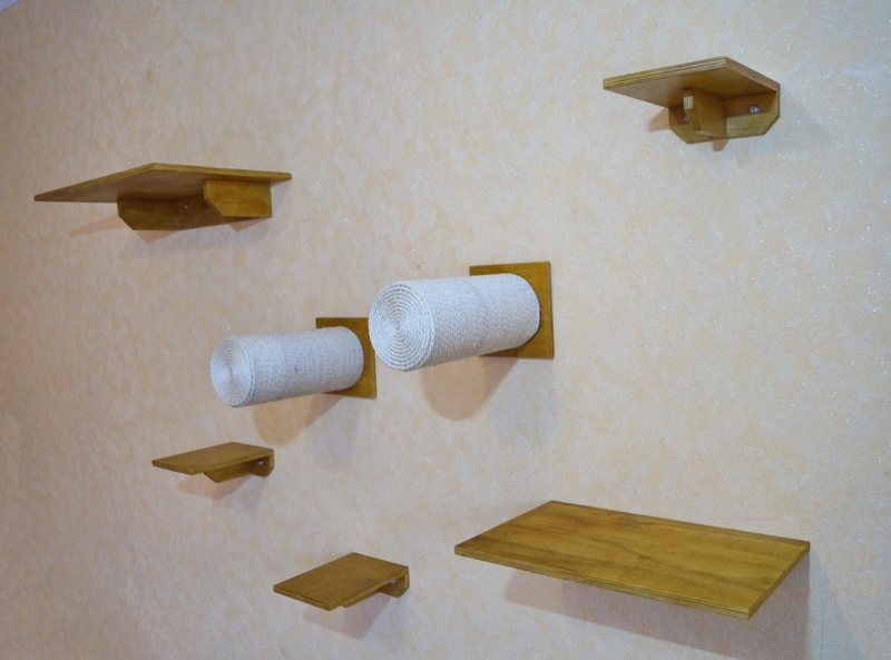 Mid Century Modern Wall-Mounted Cat Tower Furniture