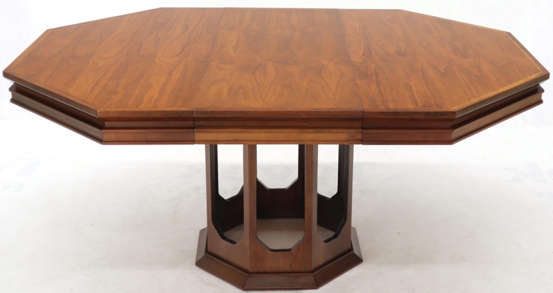 Mid-Century Modern Walnut Hexagon Dining Table