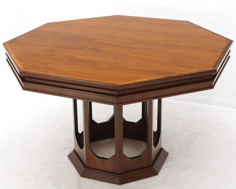 Mid-Century Modern Walnut Hexagon Dining Table