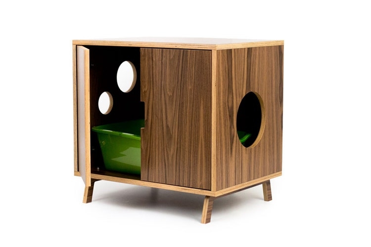 Mid Century Modern Wooden Cat Litter Box Furniture