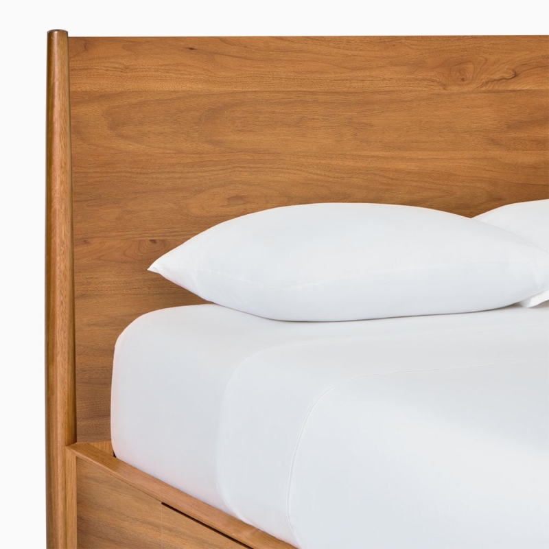 Mid-Century Modern Wooden Storage Bed Design