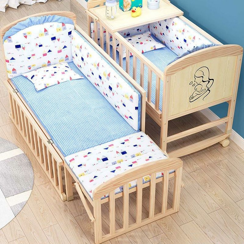 Mini Convertible Wood Crib with Storage and Toddler Guard