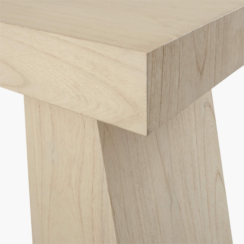Minimalist Bleached Oak Desk Corner Detail