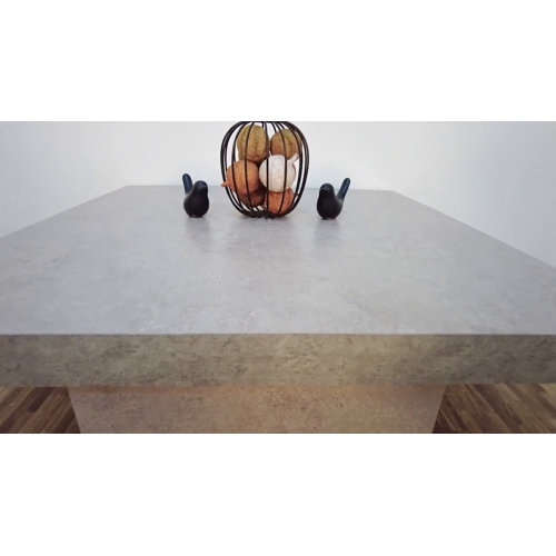 Minimalist Concrete Single Coffee Table with Decorative Accents