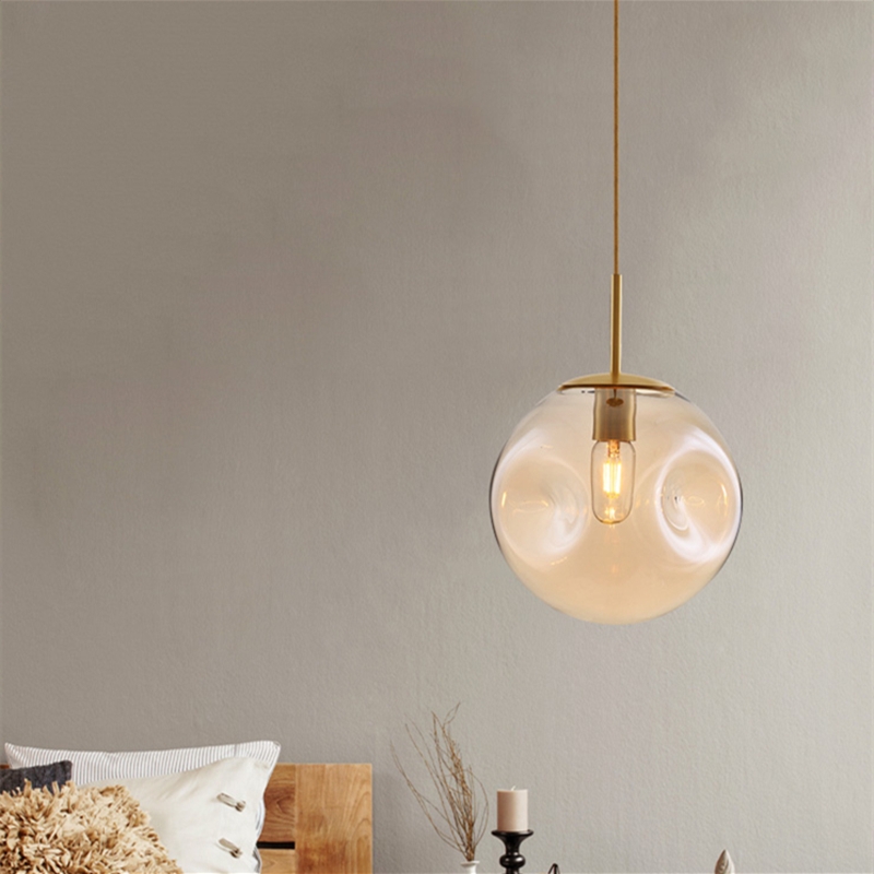 Minimalist Glass Globe Pendant Light Fixture