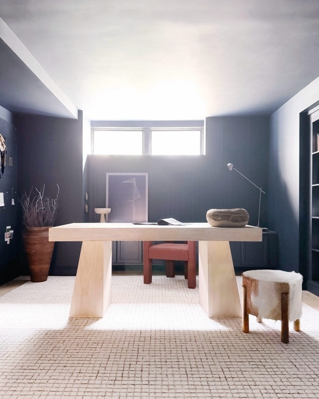 Minimalist Modern Bleached Oak Desk in Office