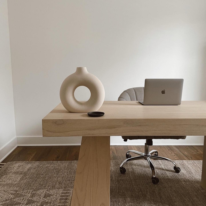 Minimalist Modern Bleached Oak Office Desk
