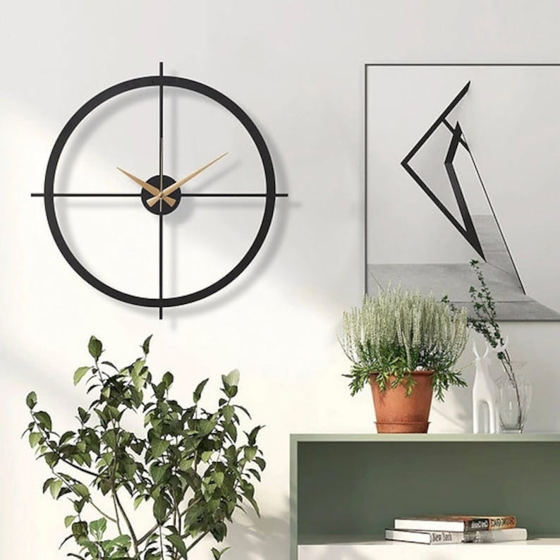 Minimalist Numberless Black Wall Clock Design