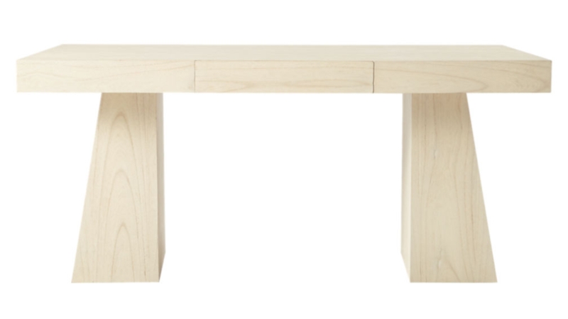Minimalist Ridge Bleached Oak Desk with Drawer