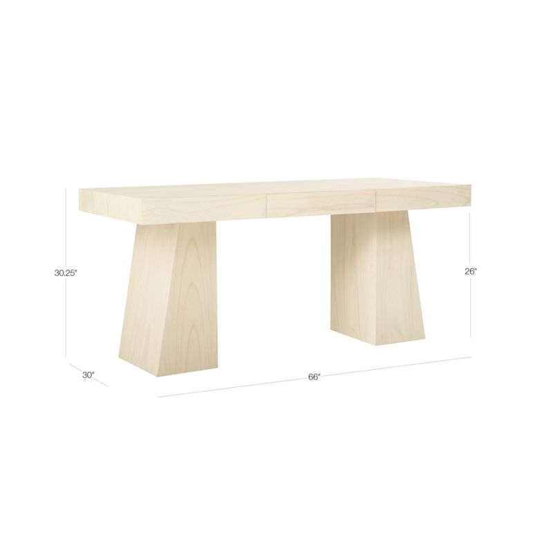 Minimalist Ridge Bleached Oak Desk with Drawer