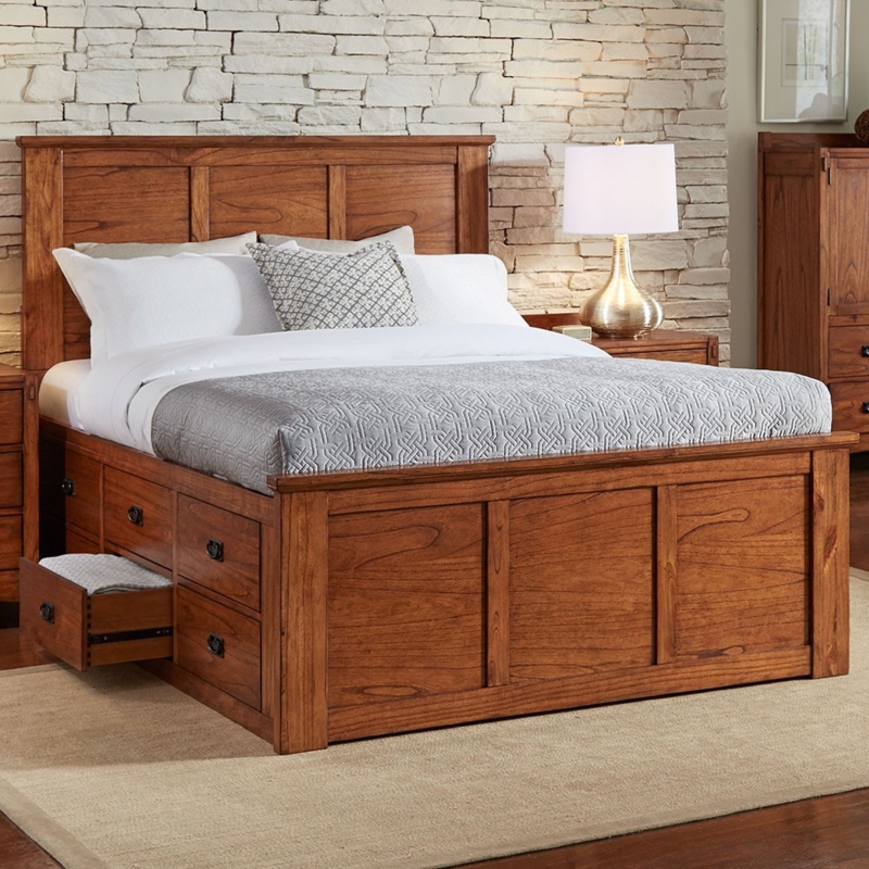 Mission Hill King Size Solid Wood Captain Bed
