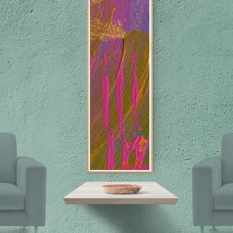 Modern Abstract Vertical Wall Art 12x36 Inches