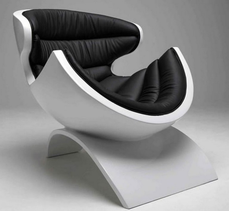Modern Black and White Futuristic Lounge Chair