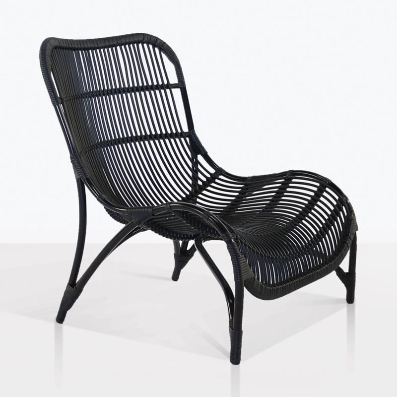 Modern Black Cane Lounge Chair for Stylish Interiors