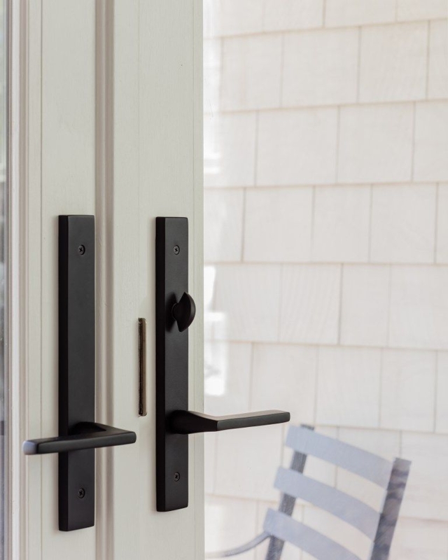 Modern Black Emtek Multi-Point Lock French Door Handles