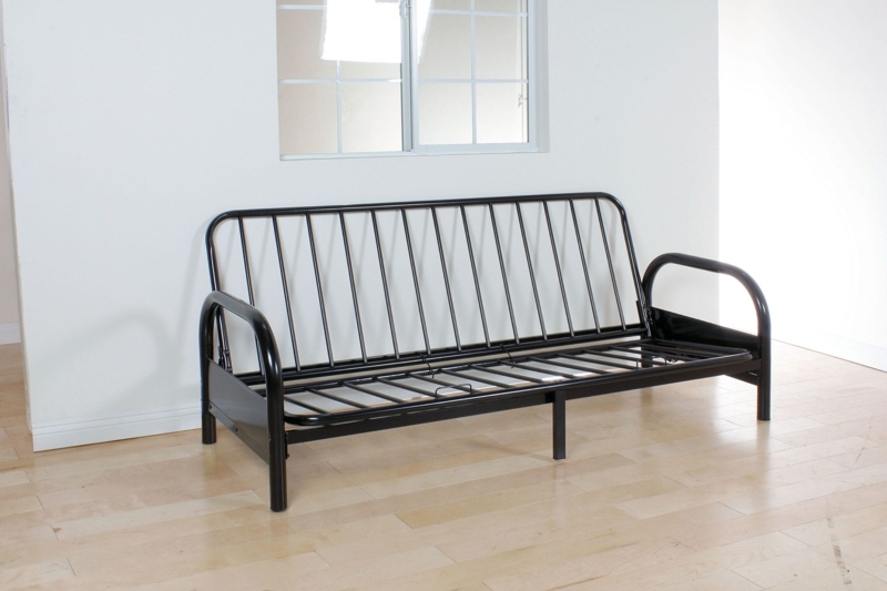 Modern Black Metal Frame Sofa Bed Futon