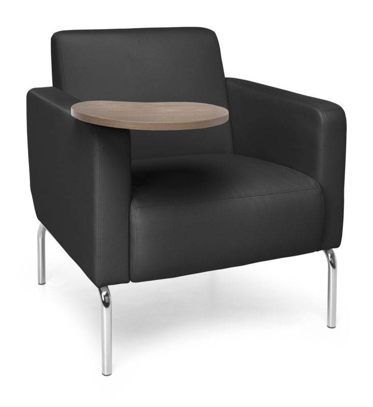 Modern Black Modular Lounge Chair with Attached Table