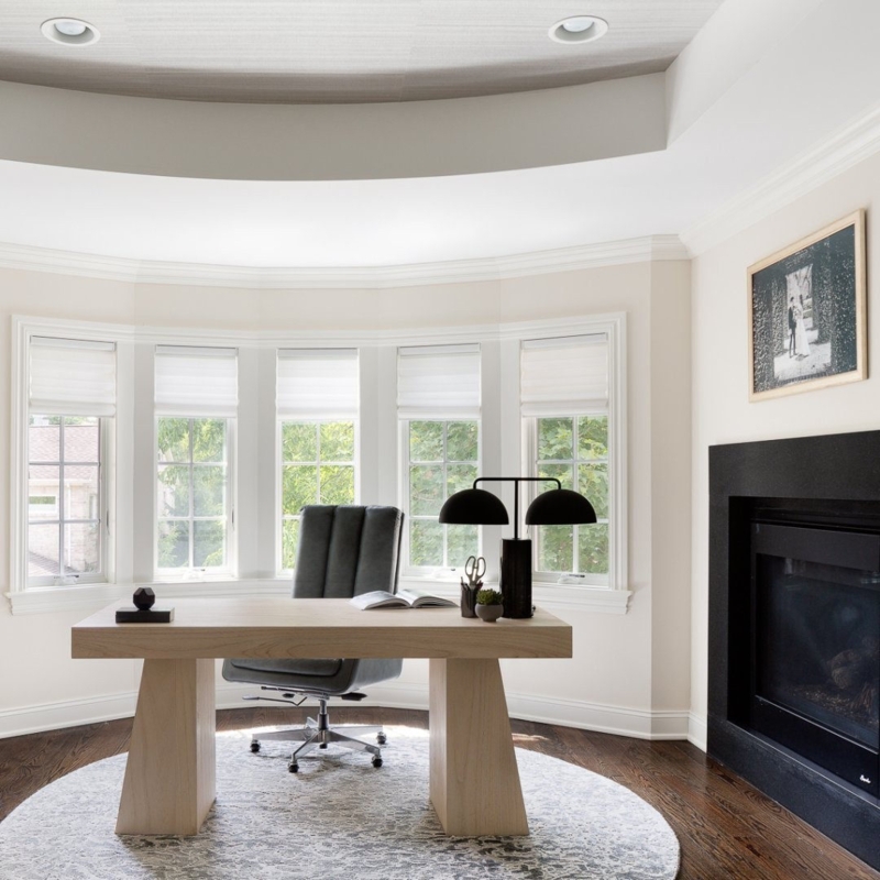 Modern Bleached Oak Desk in Bright Home Office