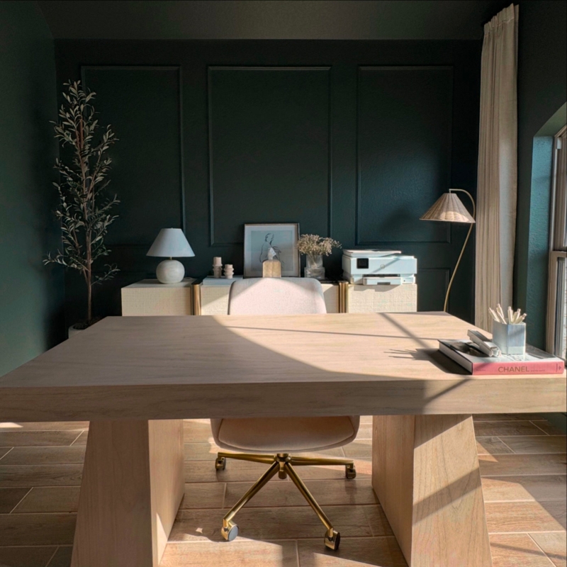 Modern Bleached Oak Desk in Elegant Home Office