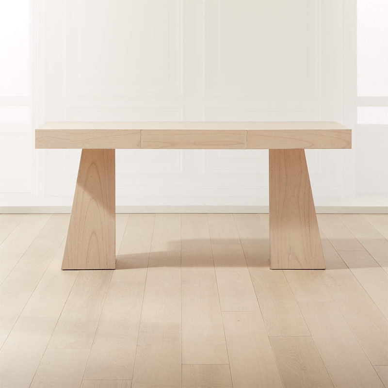 Modern Bleached Oak Desk with Drawer Storage