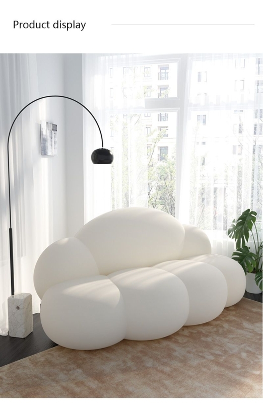 Modern Cloud-Shaped White Sofa in Bright Living Room