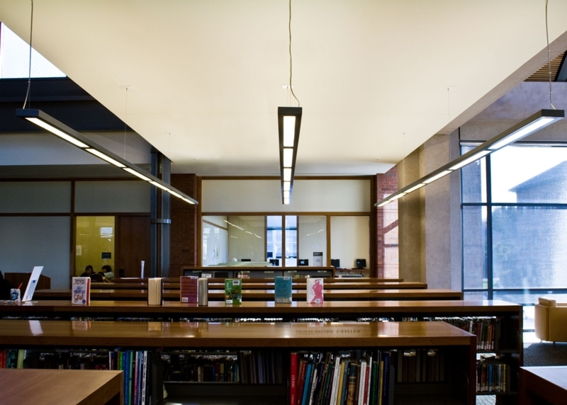 Modern Commercial Library Interior with Natural Light
