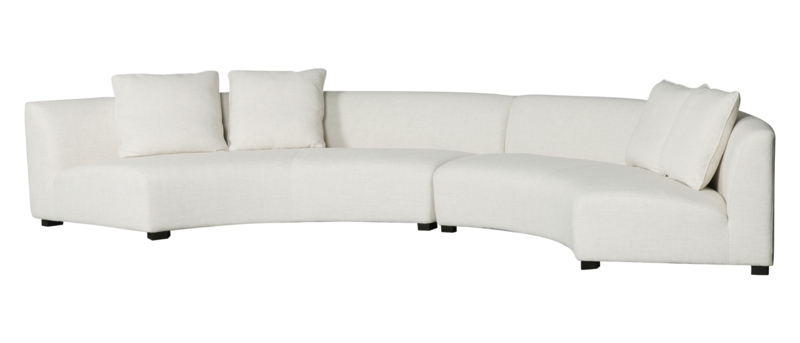 Modern Crescent Shaped White Sectional Sofa