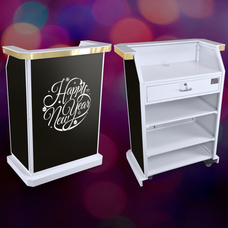 Modern Deluxe Restaurant Hostess Stand with Storage