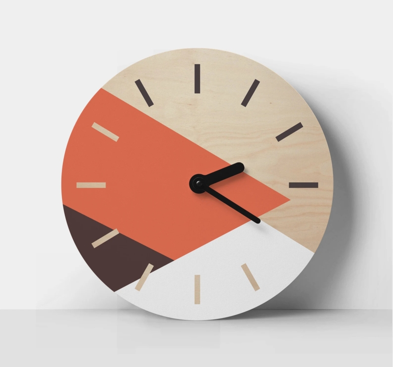 Modern Geometric Minimalist Wall Clock Design