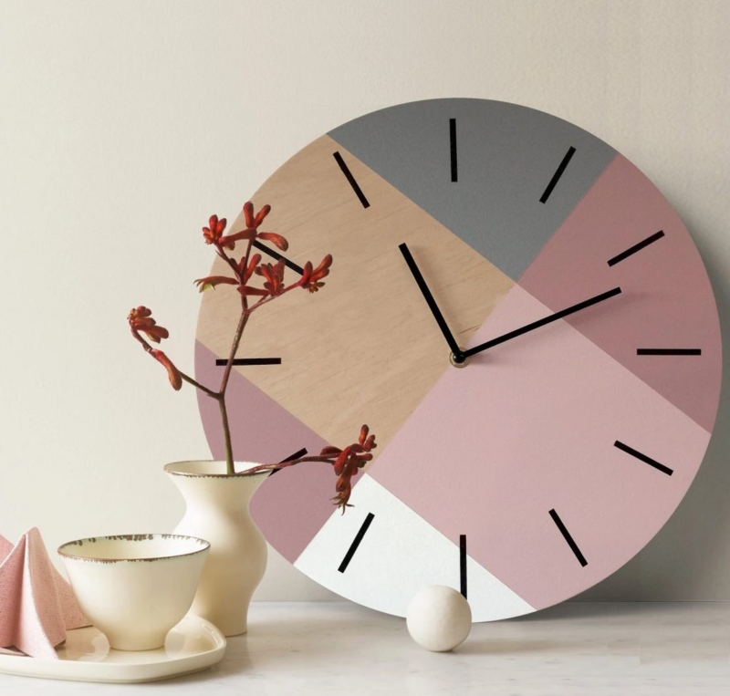 Modern Geometric Minimalist Wall Clock Design