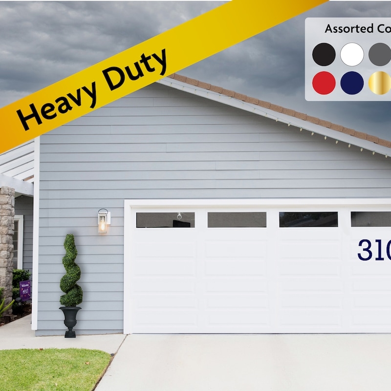 Modern Gray House with White Garage Door