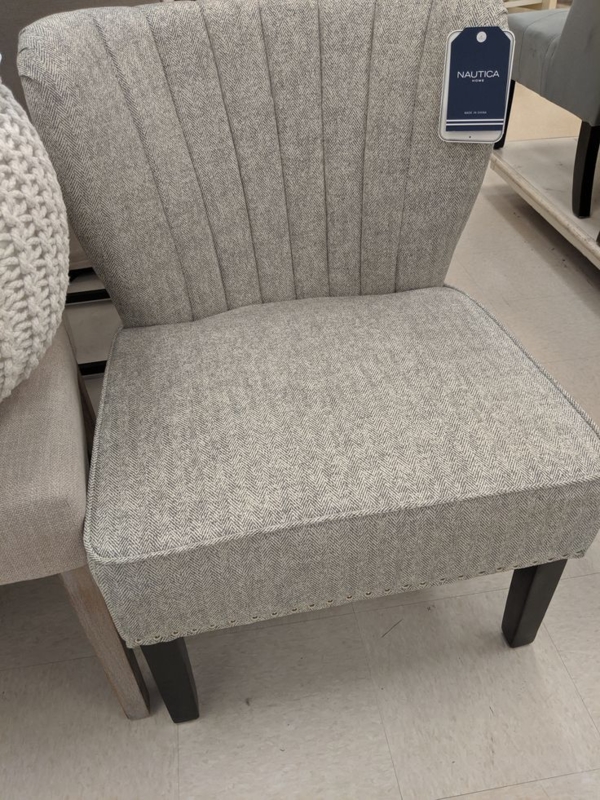 Modern Gray Nautica Accent Chair with Black Legs