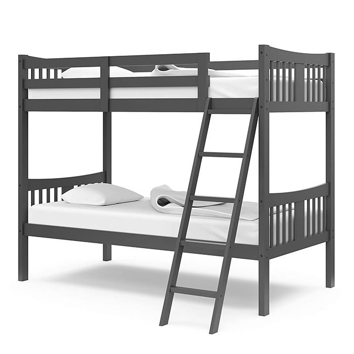 Modern Gray Wooden Storkcraft Caribou Bunk Bed