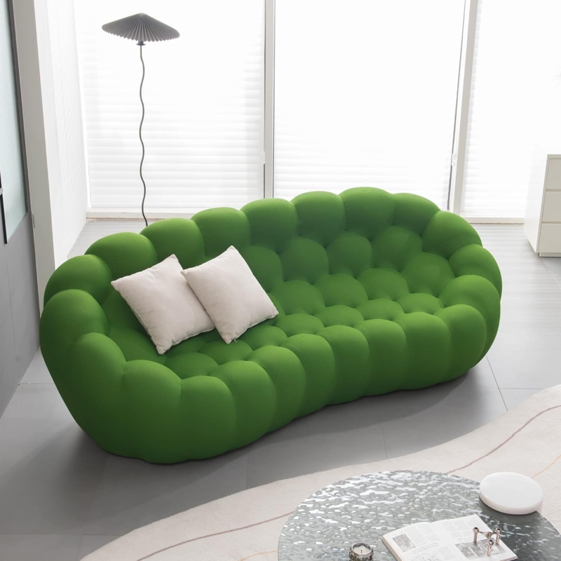 Modern Green Bubble Sofa Three-Seater Couch