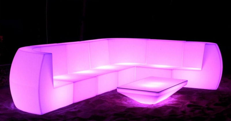 Modern LED Illuminated Sofa with Color Changing Lights