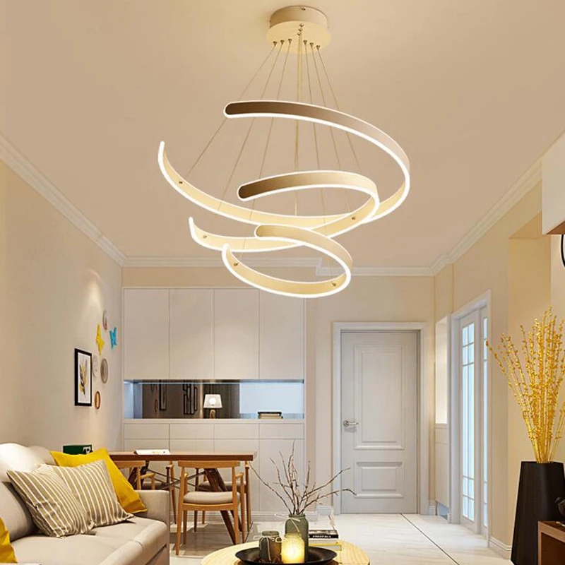 Modern LED Minimalist Spiral Chandelier Design