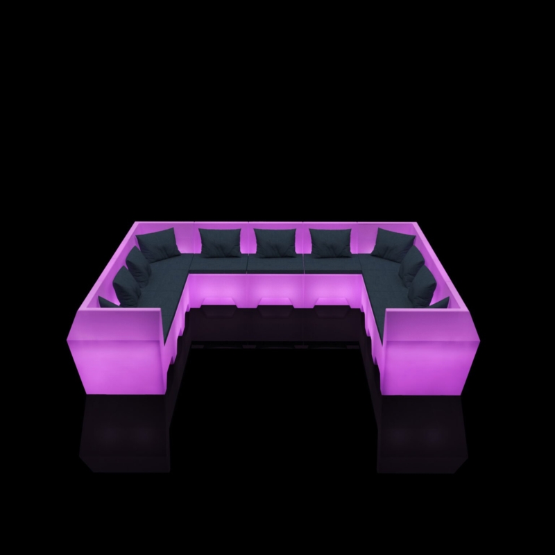 Modern LED Sectional Sofa with Colorful Lighting