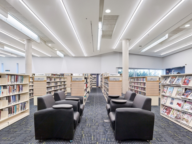 Modern Library Lighting and Seating Design