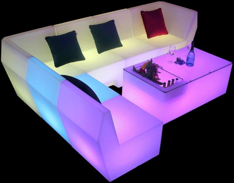 Modern Luminous LED Sectional Sofa with Color Accents