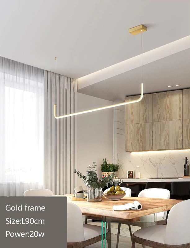 Modern Minimalist Gold Frame LED Chandelier Lighting