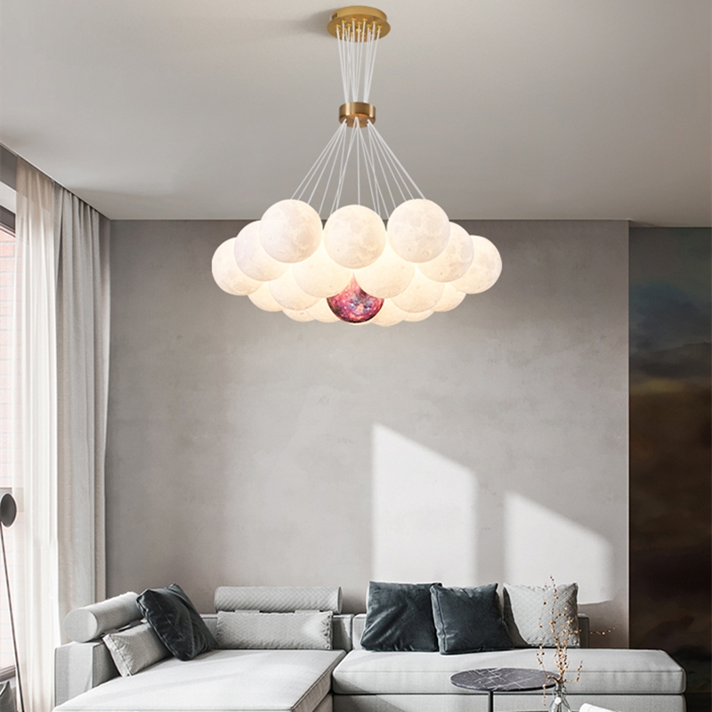 Modern Minimalist Moon-Chandelier for Living Room