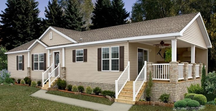 Modern Modular Home Exterior with Stone Accents