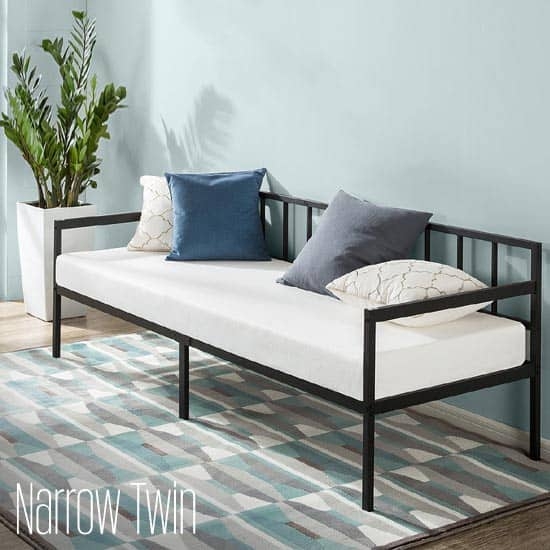 Modern Narrow Twin Metal Frame Daybed Design