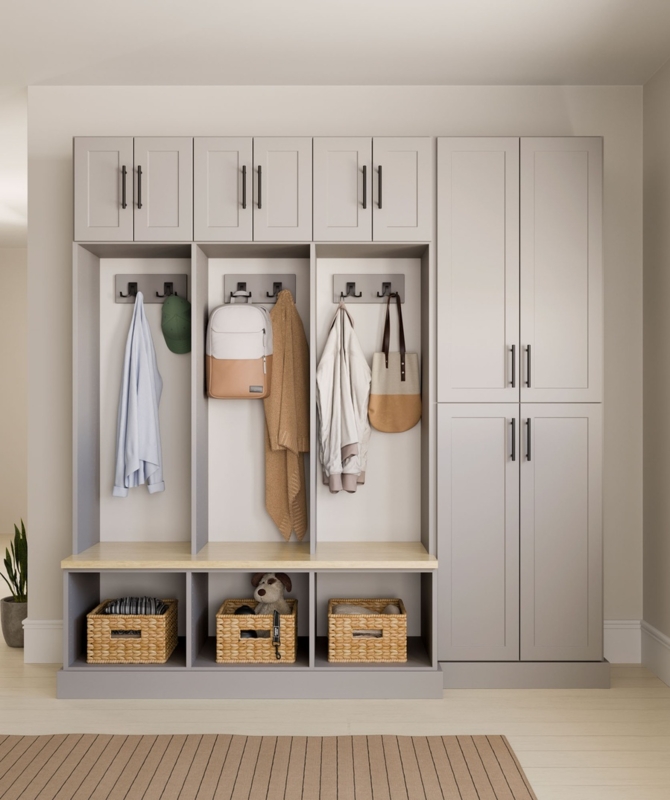 Modern Neutral Entryway Locker Storage Unit