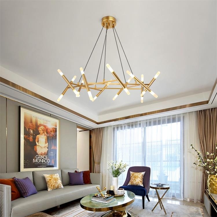 Modern Nordic LED Chandelier in Elegant Living Room
