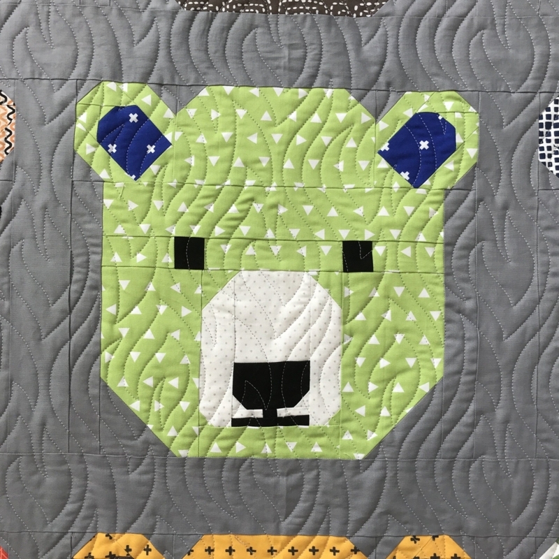 Modern Pattern Bear Quilt Block Design
